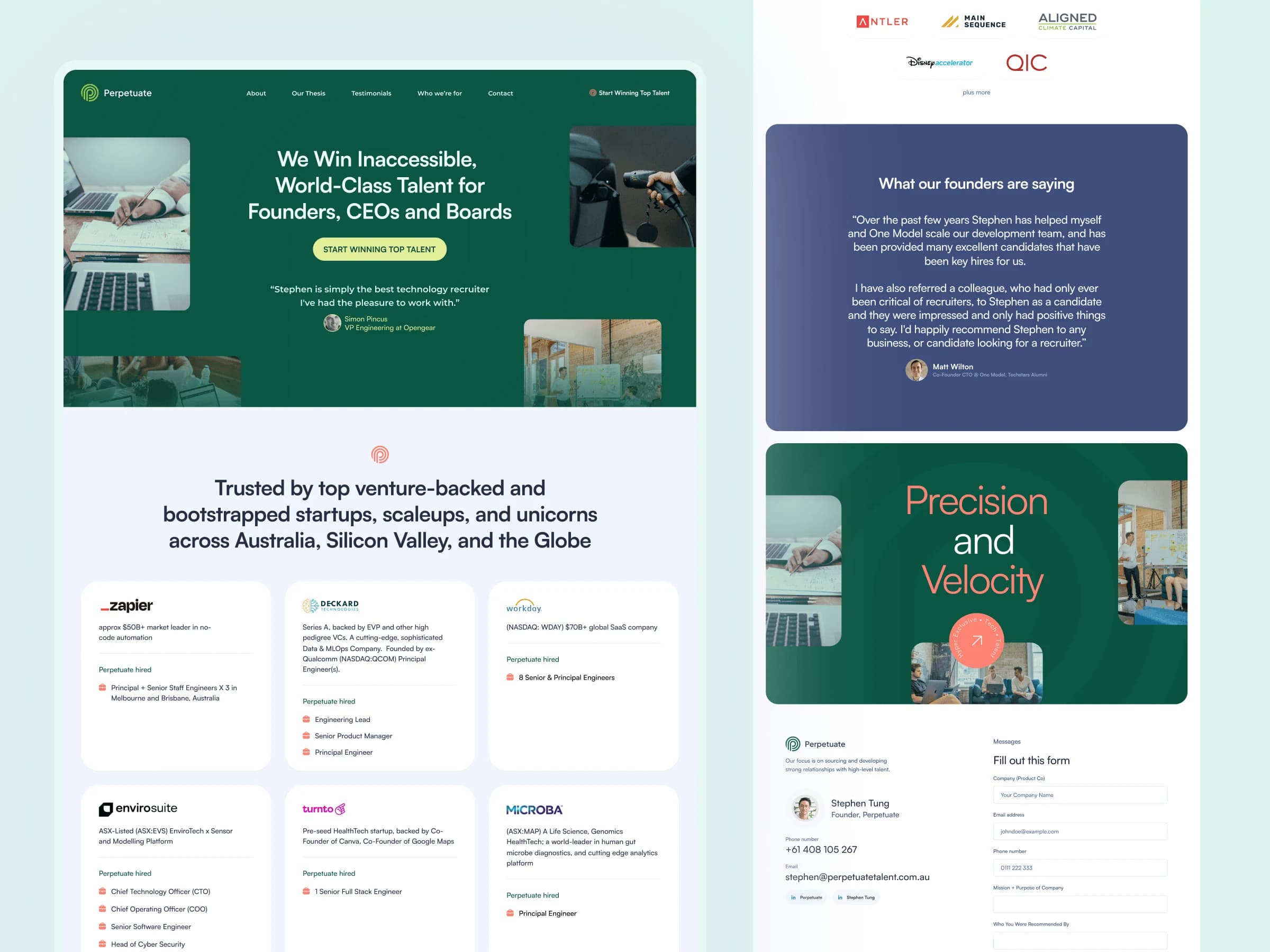 Outglow work — product UI 12