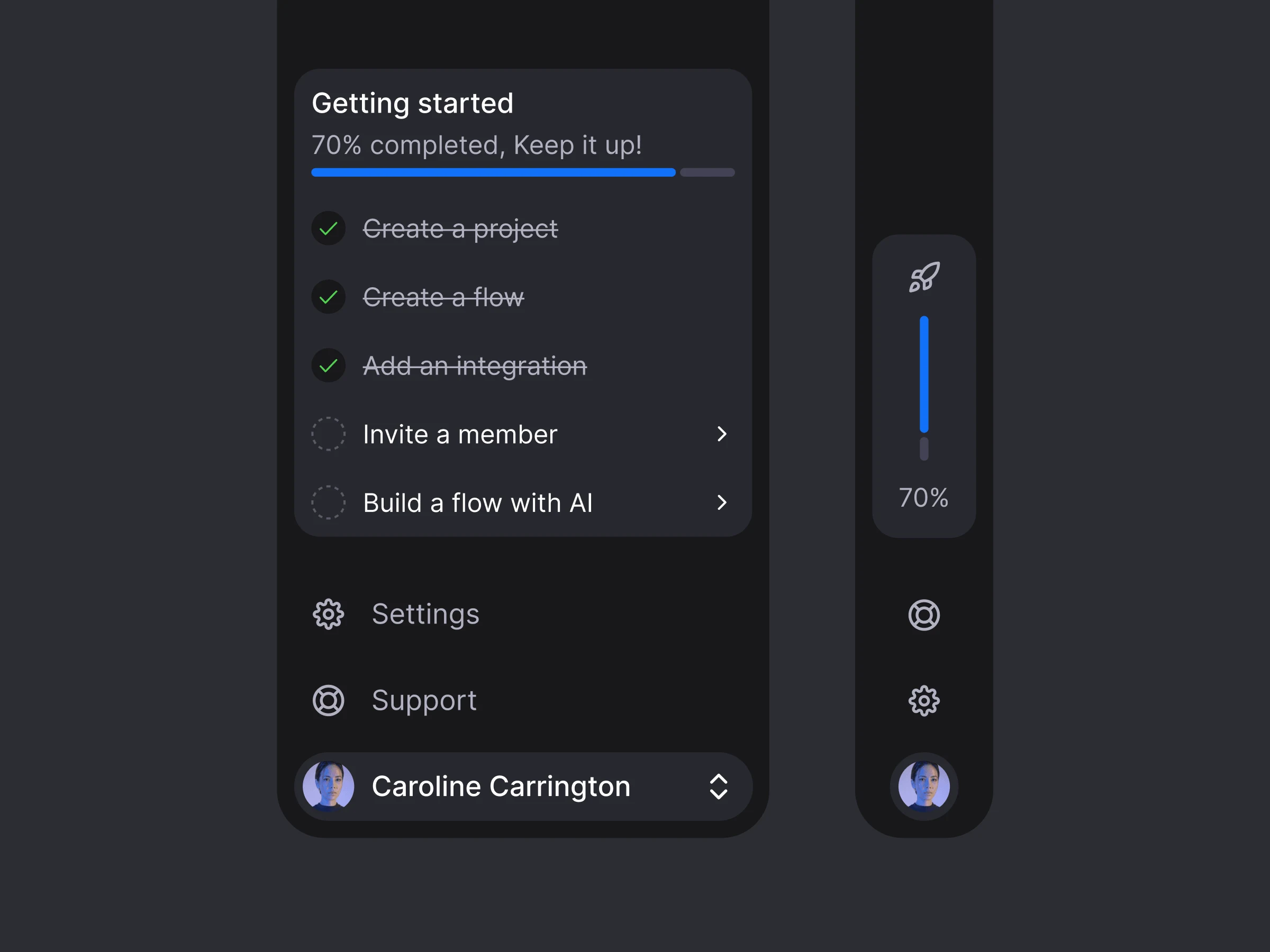 Outglow work — product UI 4