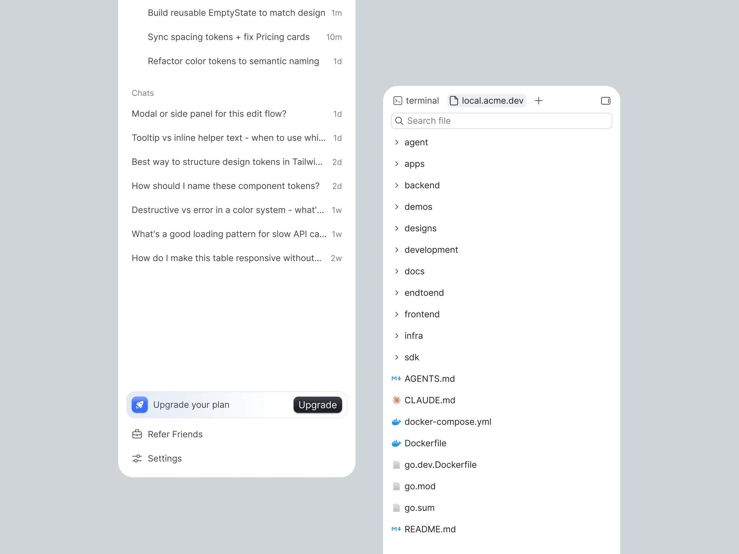 Outglow work — product UI 8
