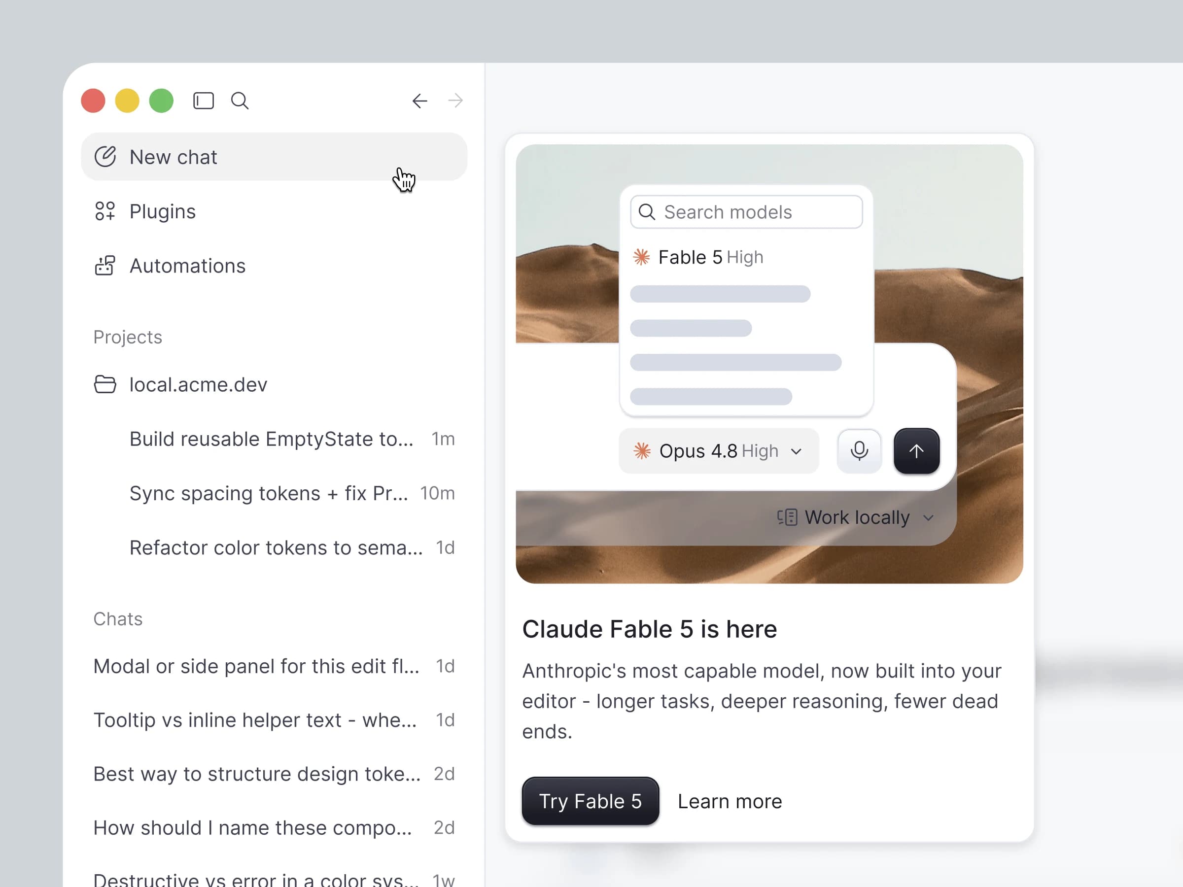 Outglow selected work — product UI mockup 5