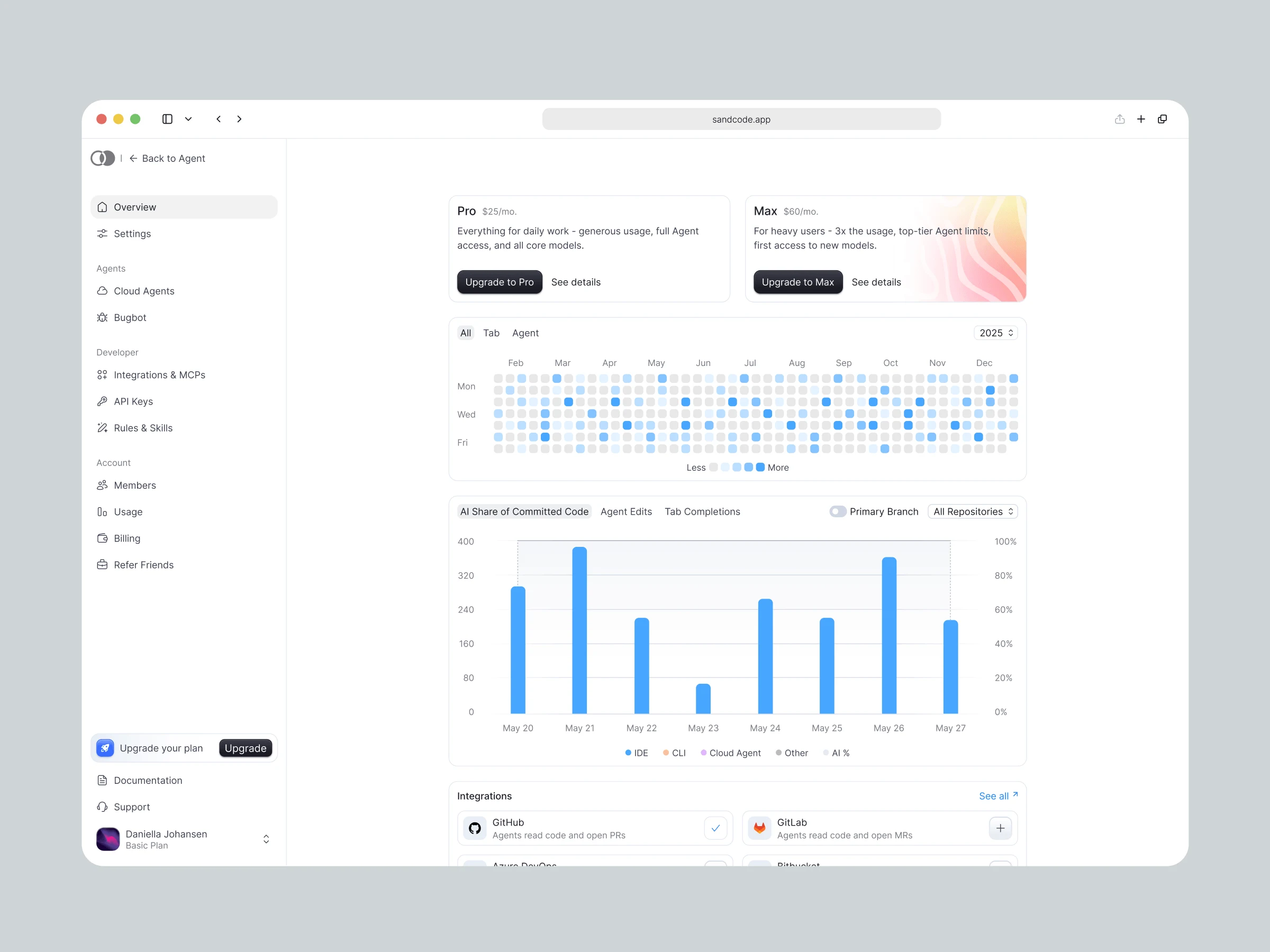 Outglow selected work — product UI mockup 6